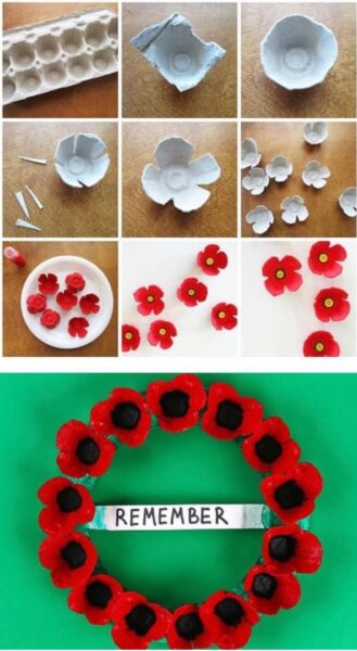 Anzac Day Poppy Wreath Craft Activity