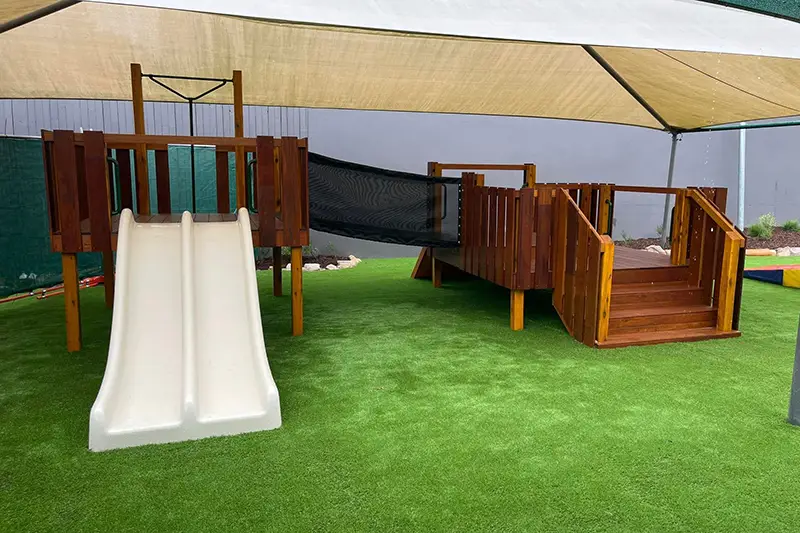 Playground equipment at Busy Bees at Moreton Bay located in Manly West