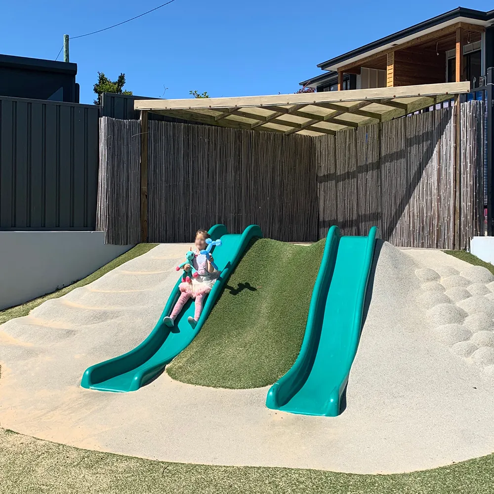 Slides in playground at New Lambton day care