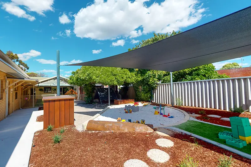 Outdoor playground with sandpit