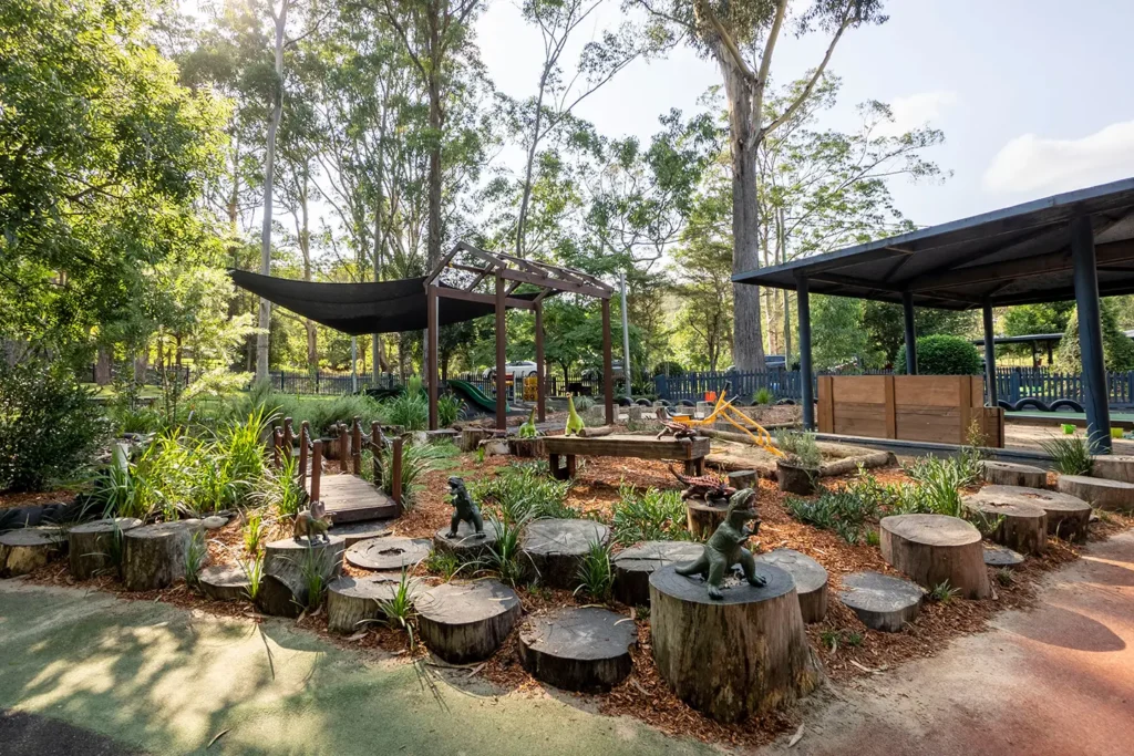 Natural playground at Follyfoot Farm child care in the Central Coast Region