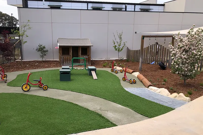 Outdoor playground at Casey day care