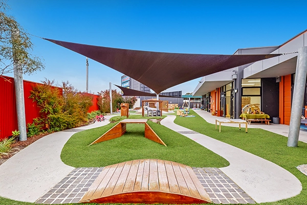 Bike track in outdoor playground at Busy Bees Early Learning at Cranbourne