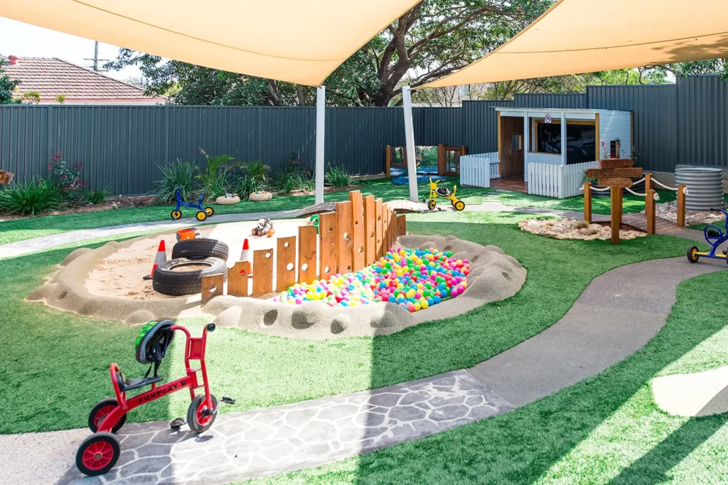 Outdoor playground at Busy Bees Early Learning located at Panania