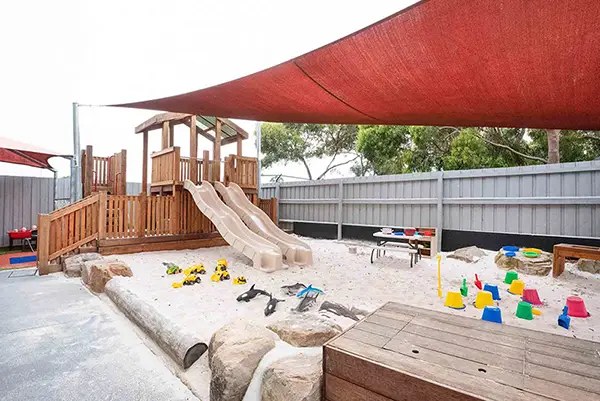 Childcare playground with slide