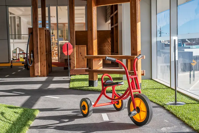 Tricycle on bike track at Shepparton kindy