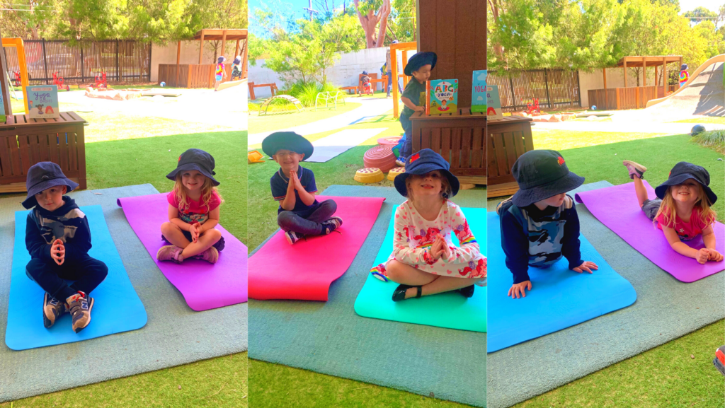 Children doing yoga