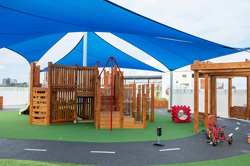 Kindergarten wooden playground