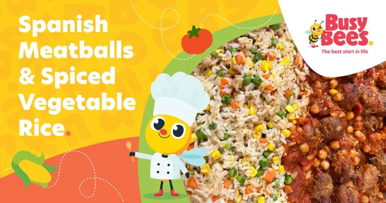Spanish meatballs and spiced vegetable rice