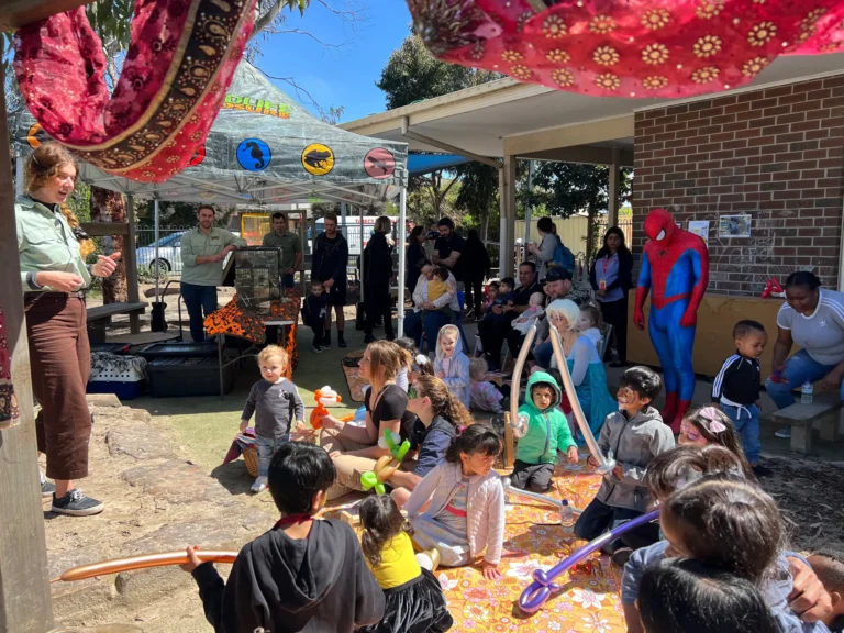 Reptile show at childcare open day at Busy Bees at Carrum Downs