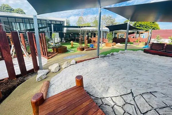 Sandpit at Busy Bees childcare located in Everton Hills