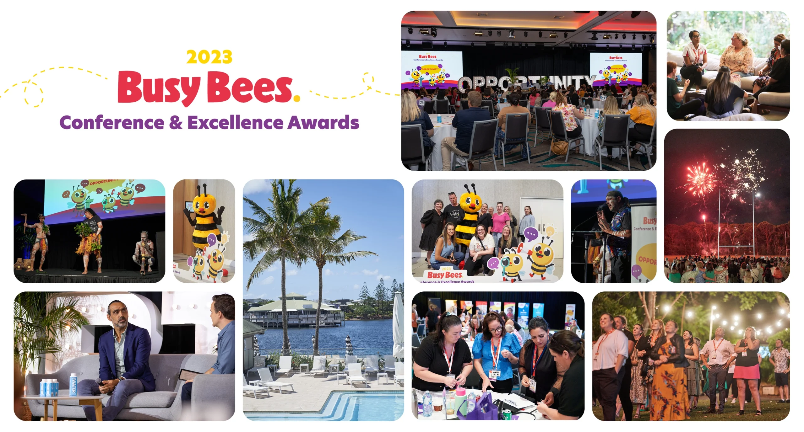 Collage of photos from Busy Bees Excellence Awards