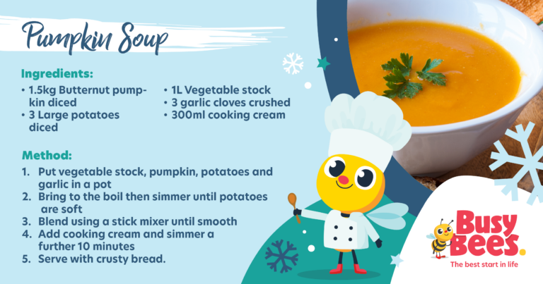 Pumpkin soup recipe card