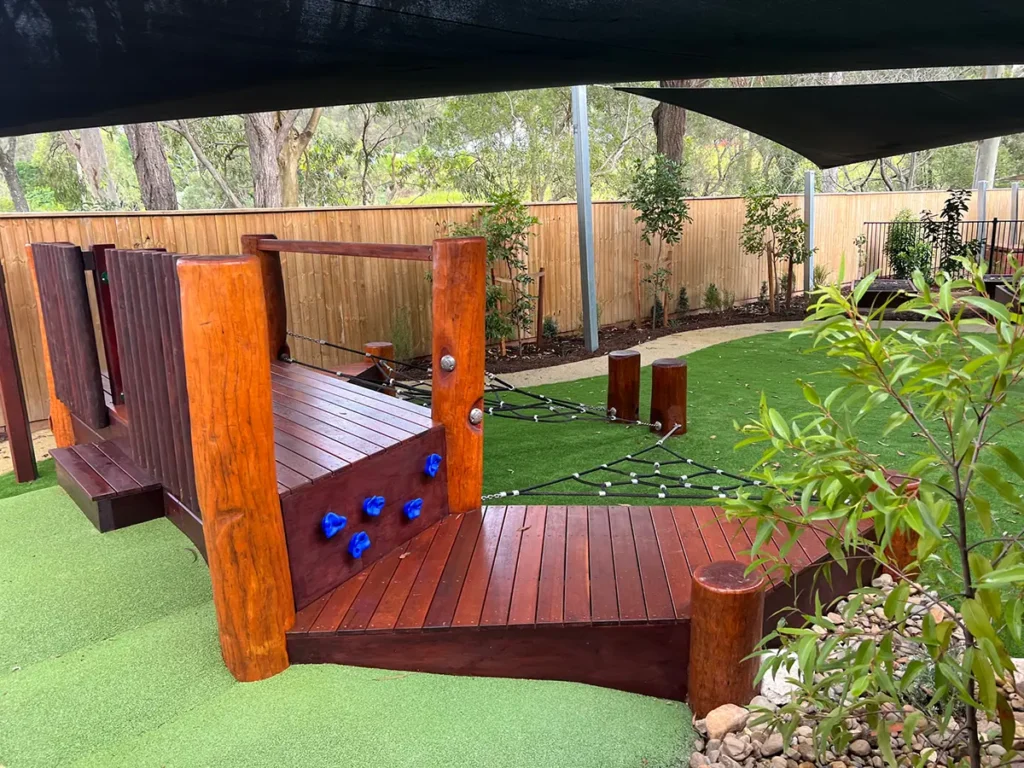 Timber playground at Pimpama preschool