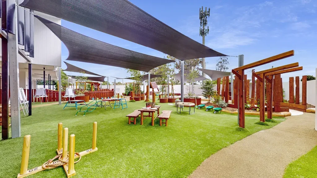 Spacious outdoor playground at Everton Hills kindergarten