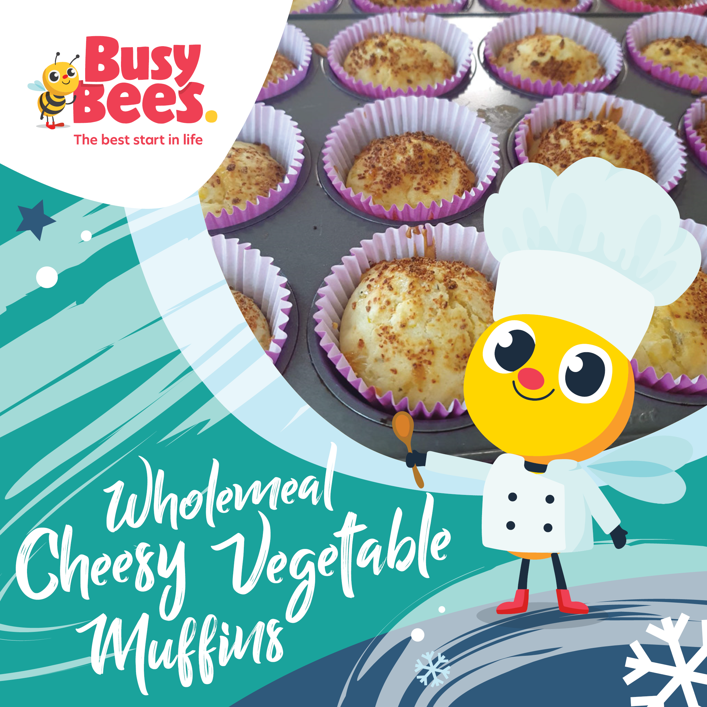 Wholemeal cheesy vegetable muffin recipe