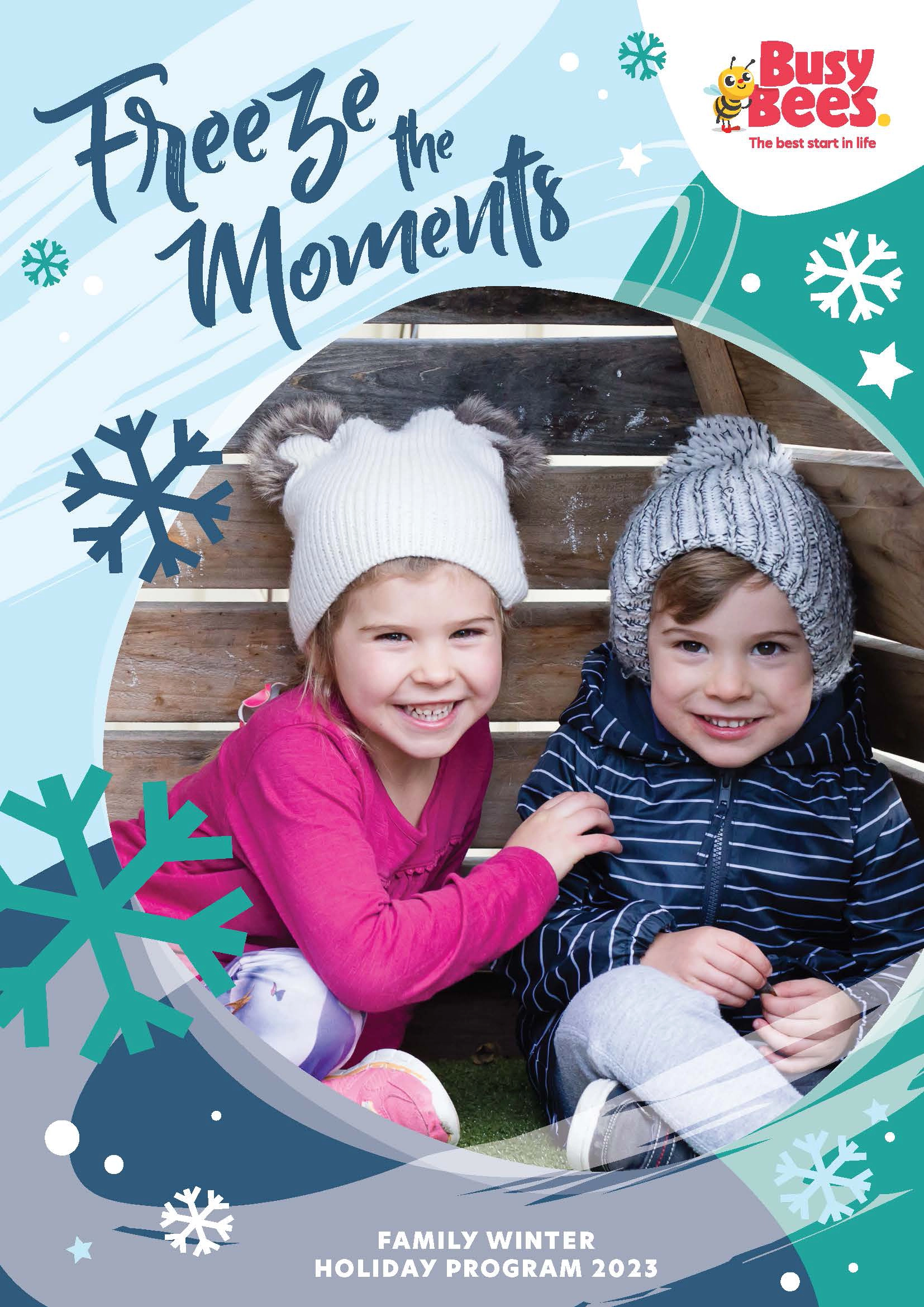 Winter school holiday program booklet for parents