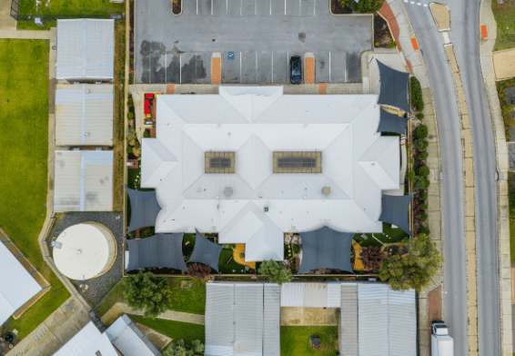 Overhead aerial view of the early learning centre.