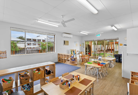 Early learning classroom with educational resources and activity areas.
