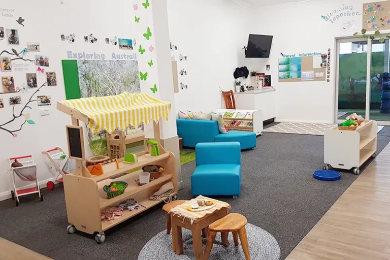 Pretend play shop in preschool room at New Lambton childcare centre