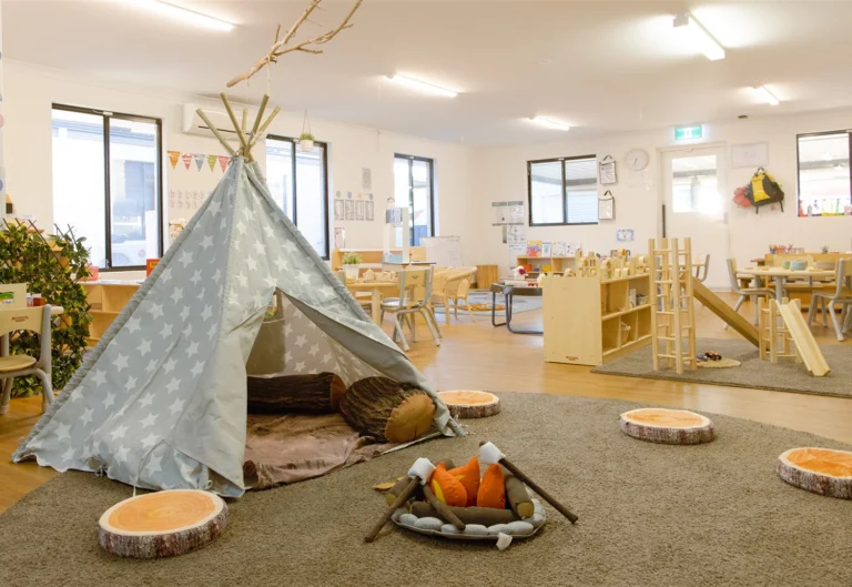 Fabric teepee at Busy Bees at Baldivis South preschool.