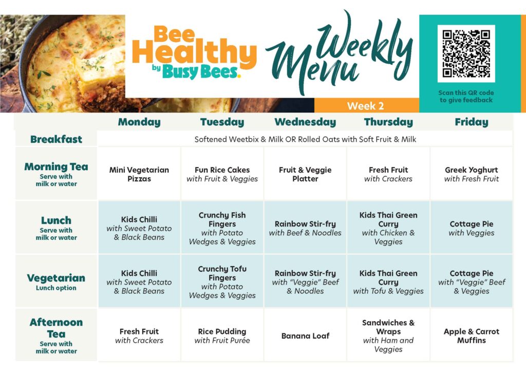 Childcare Menu planner week 2_Autumn Winter Menu 1-6 years